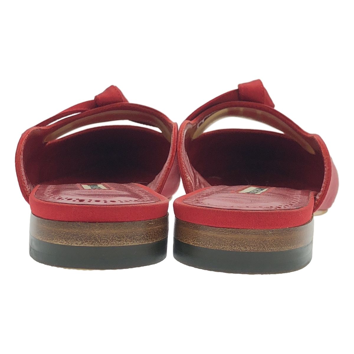 MANOLO BLAHNIK マノロブラニク フラットミュールシューズ レッド 36