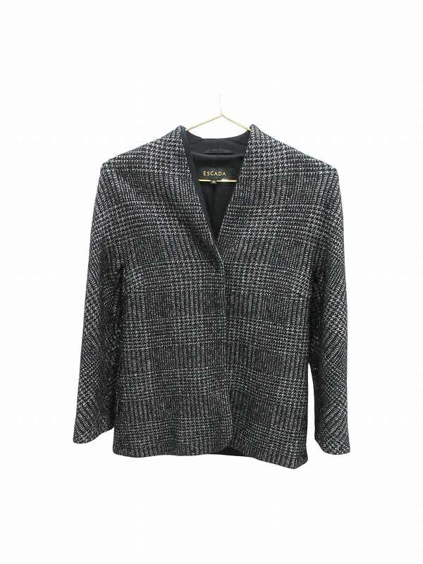 ESCADA ノーカラージャケット 34 エスカーダ ESCADA ジャケット ノーカラー チェック 34 - メルカリ