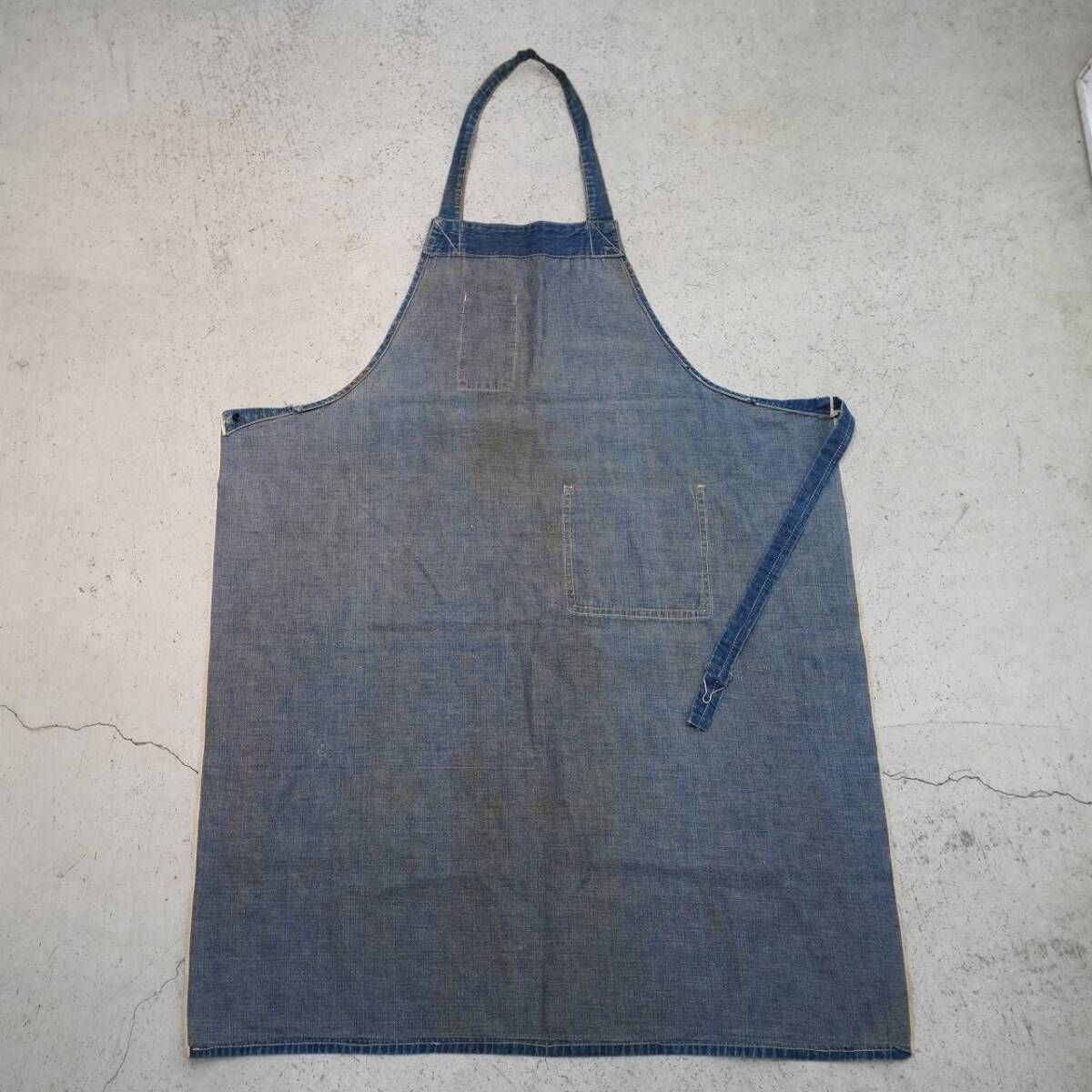 vintage ビンテージ インディゴ デニム エプロン 古着 アンティーク 藍 vintage ビンテージ インディゴ デニム エプロン 古着 アンティーク 藍