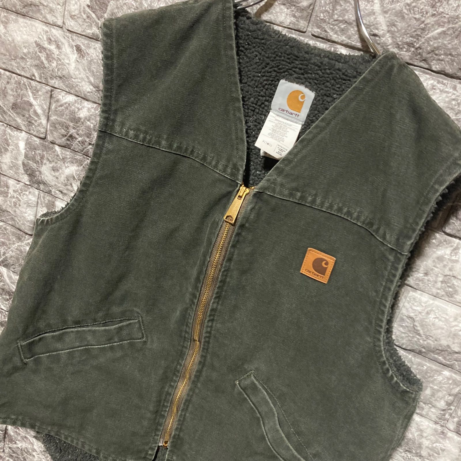 CARHARTT ボア ベスト M USA製 モスグリーン カーハート VEST