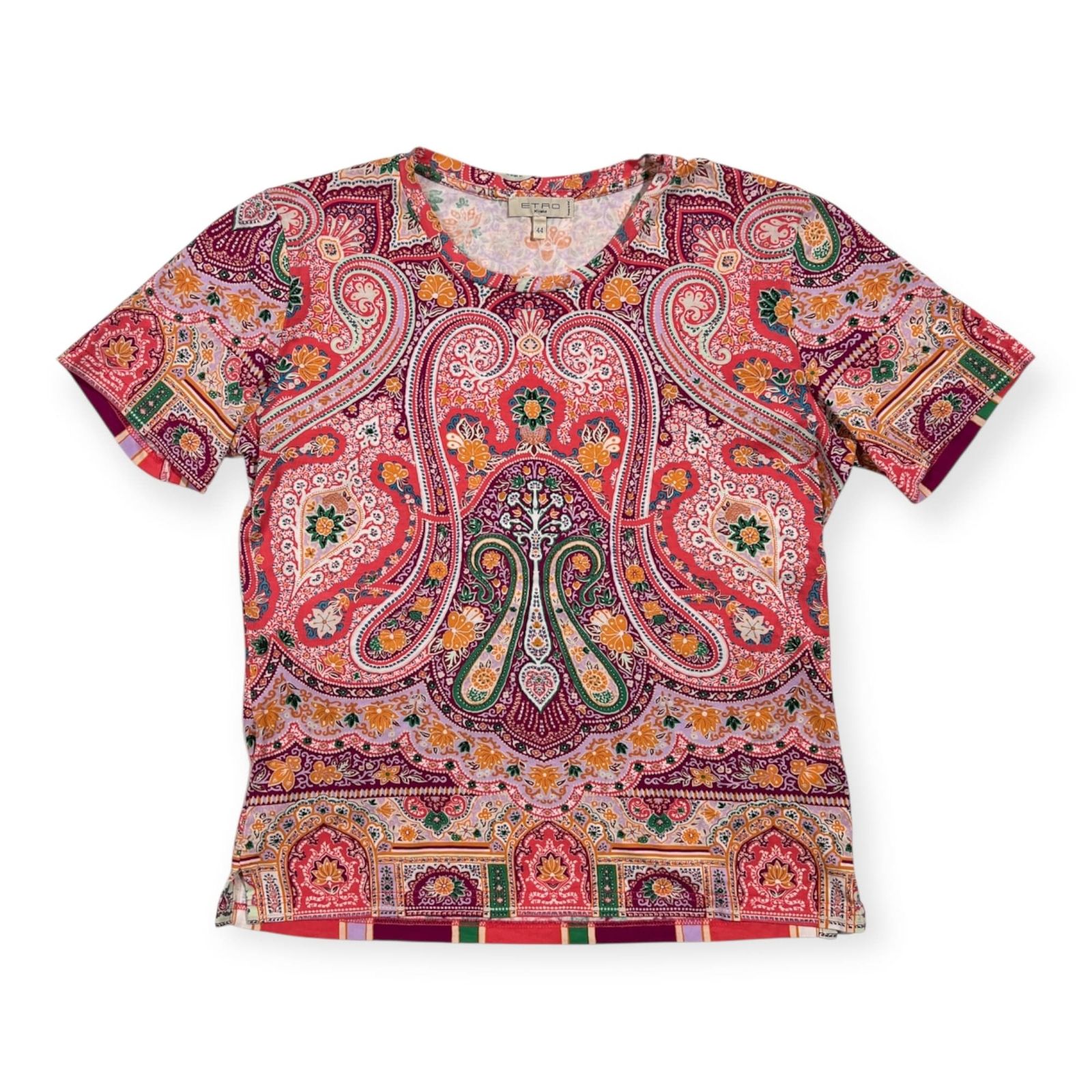 ETRO エトロ ペイズリー 総柄 ペイズリー系 コットン 半袖 Tシャツ 