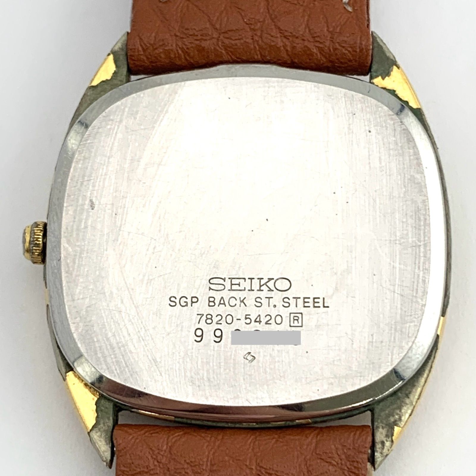 中古】SEIKO 7820-5420 クォーツ 腕時計 ゴールド/ブラウン - メルカリ