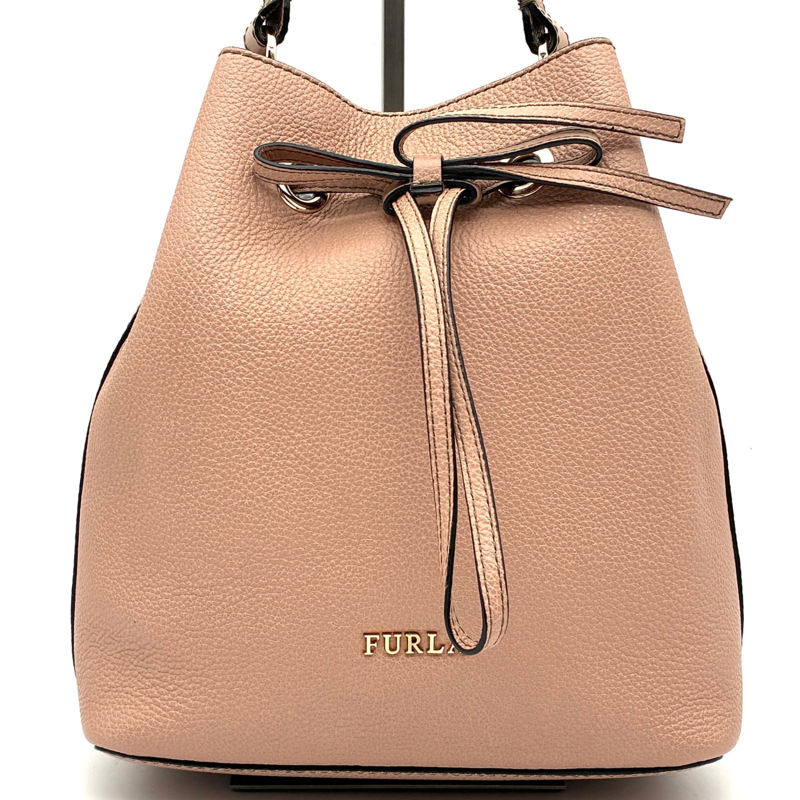 美品 FURLA フルラ 2way コスタンザ ショルダーバッグ 巾着 レザー 