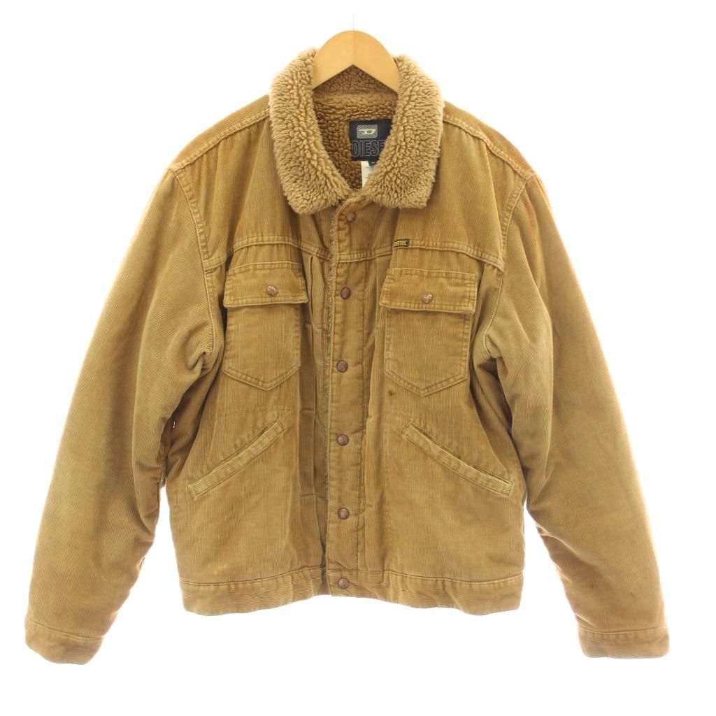 ディーゼル DIESEL ジャケット M ベージュ 無地 裏ボア ボア衿 