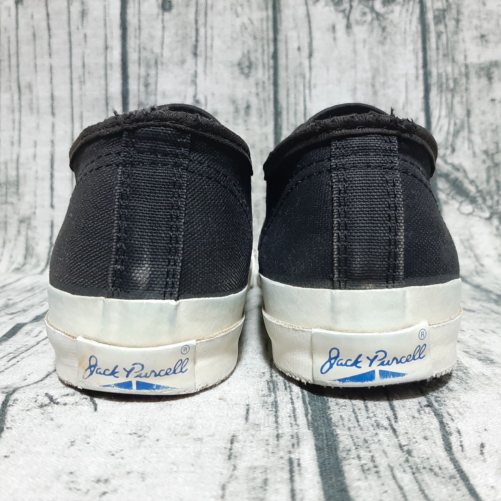 US 8】90s Made in USA CONVERSE JACK PURCELL CANVAS BLACK 