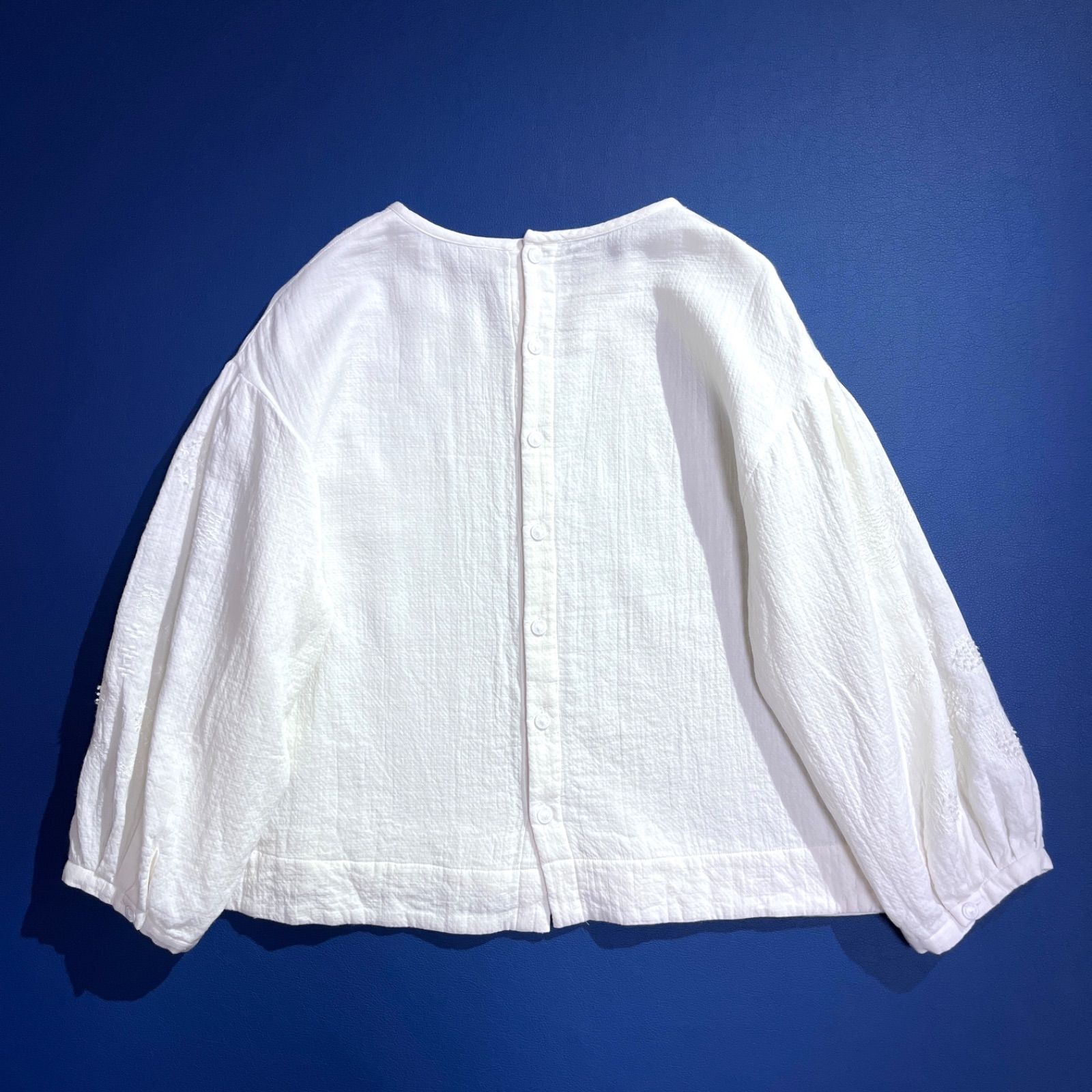 kW68 haupia 花 刺繍 ガーゼコットンシャツ ブラウス 綿 コットン 