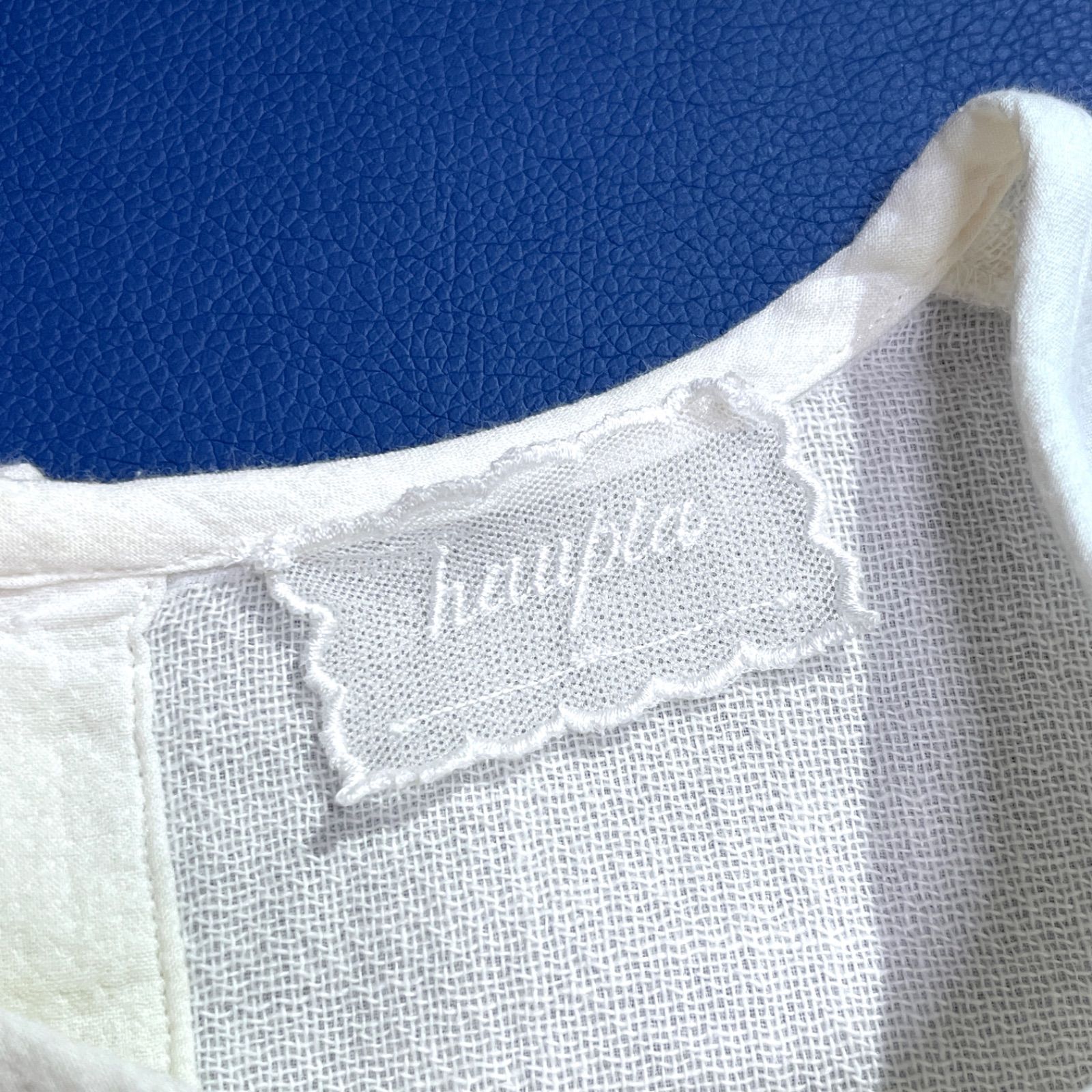 cW68 haupia 花 刺繍 ガーゼコットンシャツ ブラウス 綿 コットン