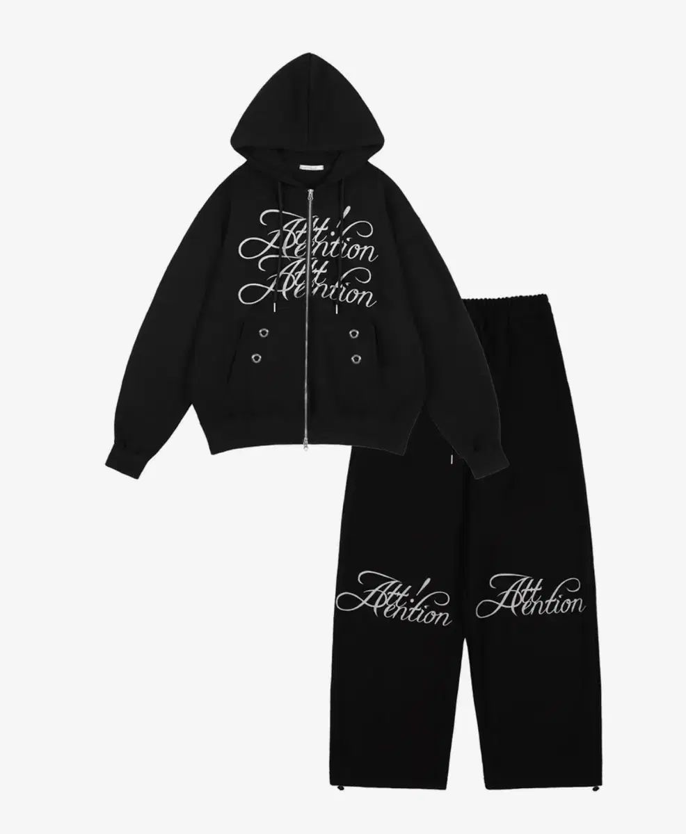 ファンシークラブ Attention エンブロイダリー セットアップ ブラック 