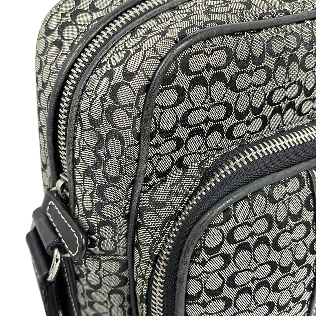 COACH(コーチ) ショルダーバッグ ミニシグネチャー柄 4274 グレー×黒 