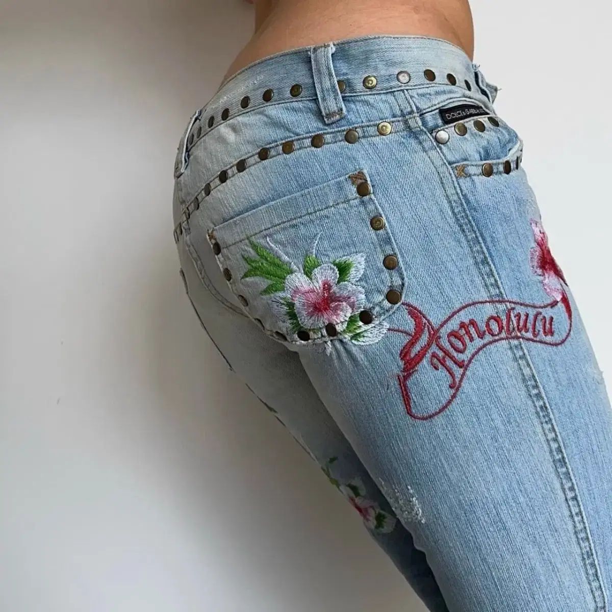 ドルチェ&ガッバーナ ドルチェ&ガッパーナ 花刺繍 ストレート 