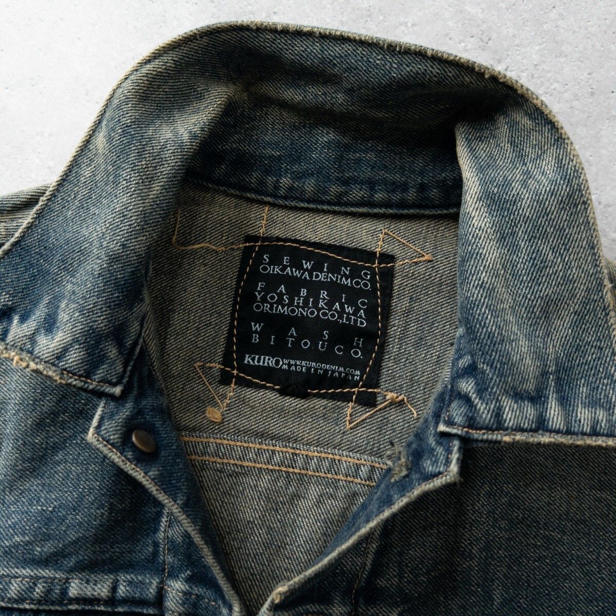 美品 KURO クロ ヴィンテージ加工 デニム ジャケット ジージャン 