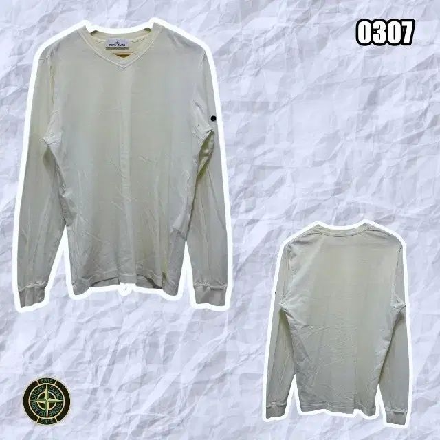 L ストーンアイランド Vネック 長袖 Tシャツ ワッペン 【公式通販】