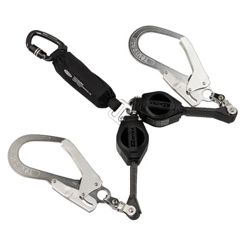 新品 [藤井電工] 新規格 EZリトラ イージーリトラ ロック機構付き 巻取式 ツインランヤード 130KGまで対応 TL-2-EZ93SV-21KSG-130KG 2丁掛けランヤード ランヤード 兼用型 日本製 2023年モデル 高所作業 墜落制止用器具 フ