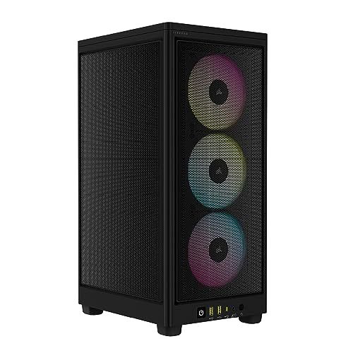新品 CORSAIR iCUE 2000D RGB AIRFLOW Mini ミニ -ITX エアフロー PC ケース [ブラック]Mini-ITX フォームファクタ - スチールメッシュパネル 小型PCケース【CORSAIR AF120 RGB SLIM フ