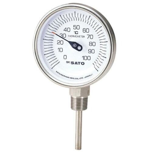 【新品・3営業日で発送】佐藤計量器製作所 バイメタル式温度計　-30～50℃　60L BM-S-90S 1個