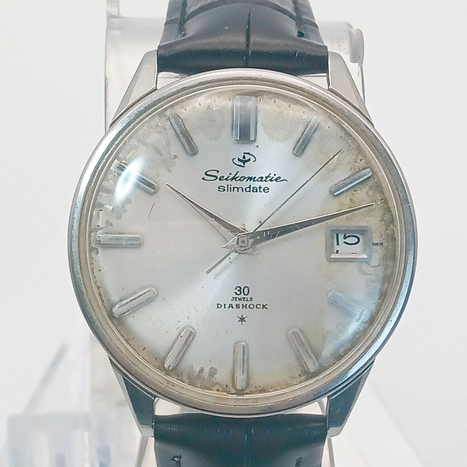 ★激レア品！SEIKO セイコーマチック スリムデイトメンズ腕時計　稼働品！ 稼働品 セイコー セイコーマティック スリムデイト デイト シルバー