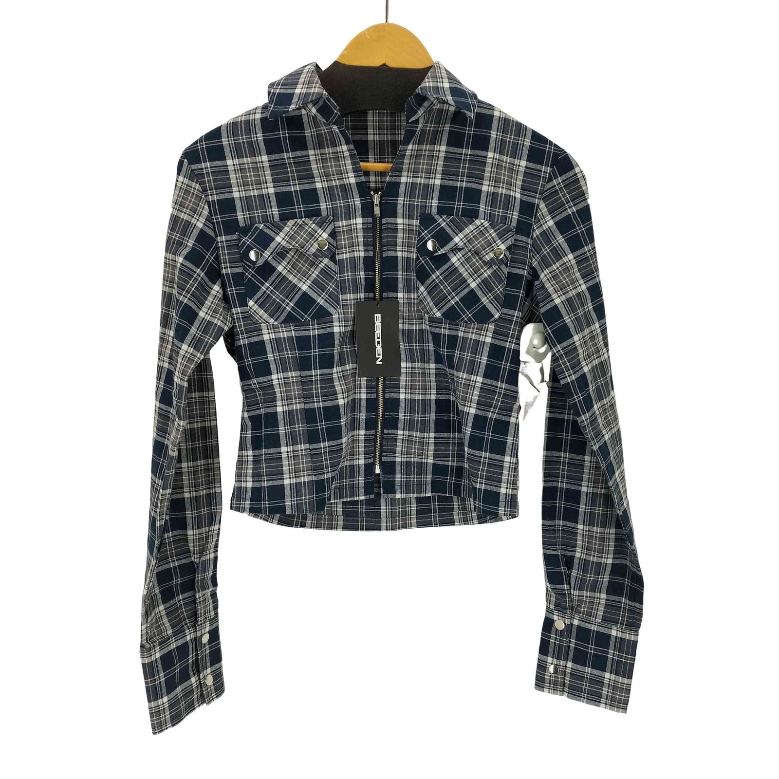 ユーズドフルギ USED古着 COMPACT ZIP UP CHECK SHIRT レディース FREE 