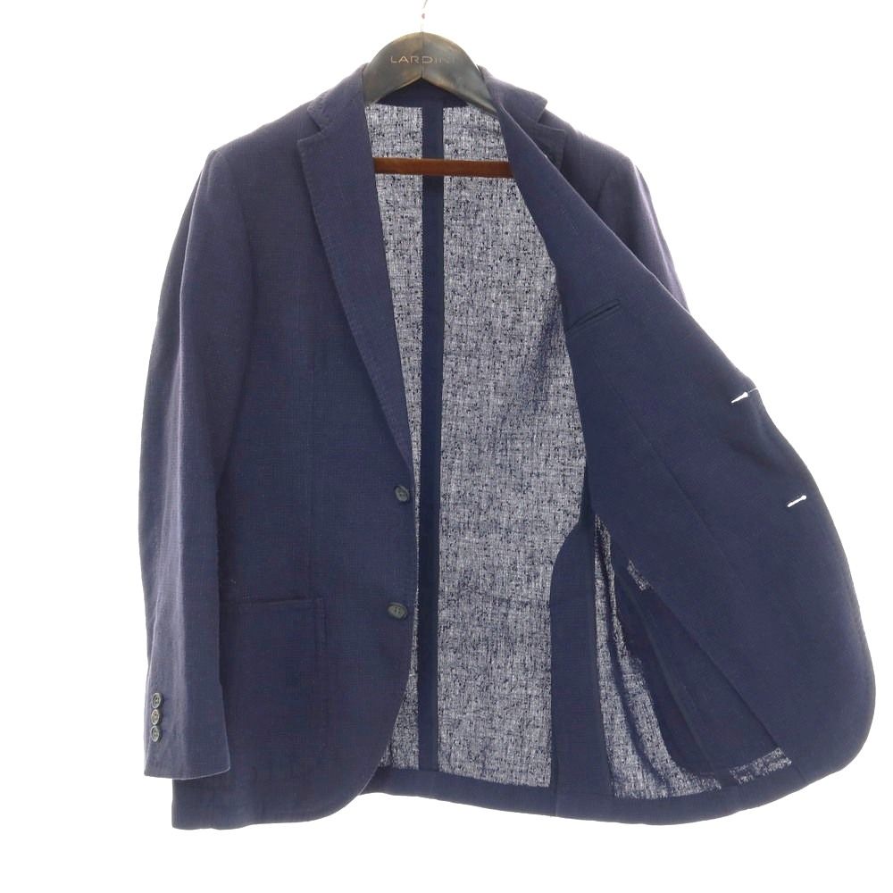 中古】ラルディーニ LARDINI ウール チェック 2B テーラードジャケット 