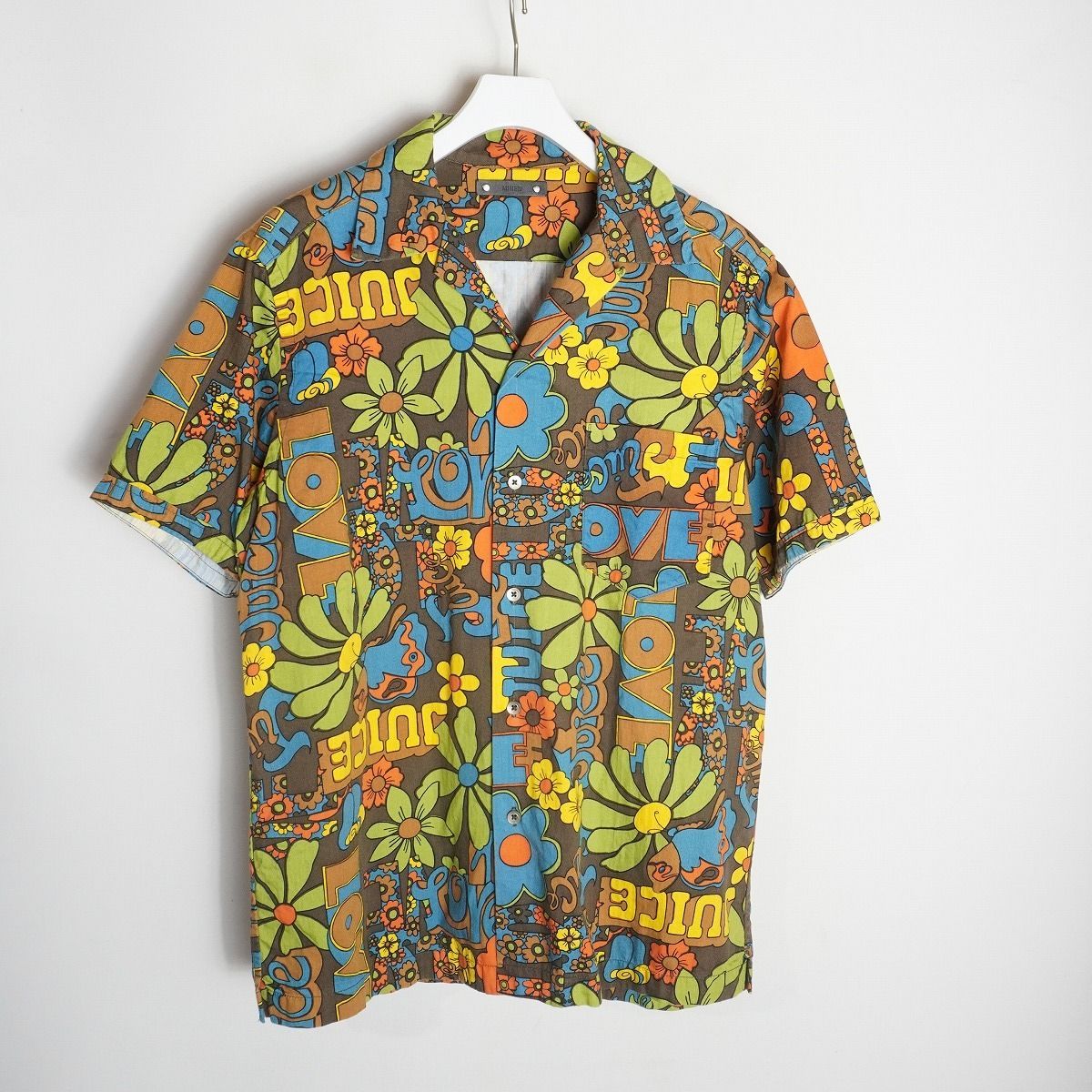 美品 MINEDENIM マインデニム L.Juice Denim S/S Open Collar SH 半袖 
