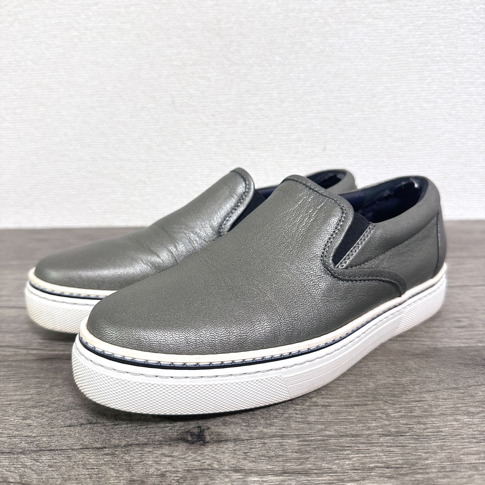 訳あり JIL SANDER NAVY ジルサンダー レザー スリッポンスニーカー 