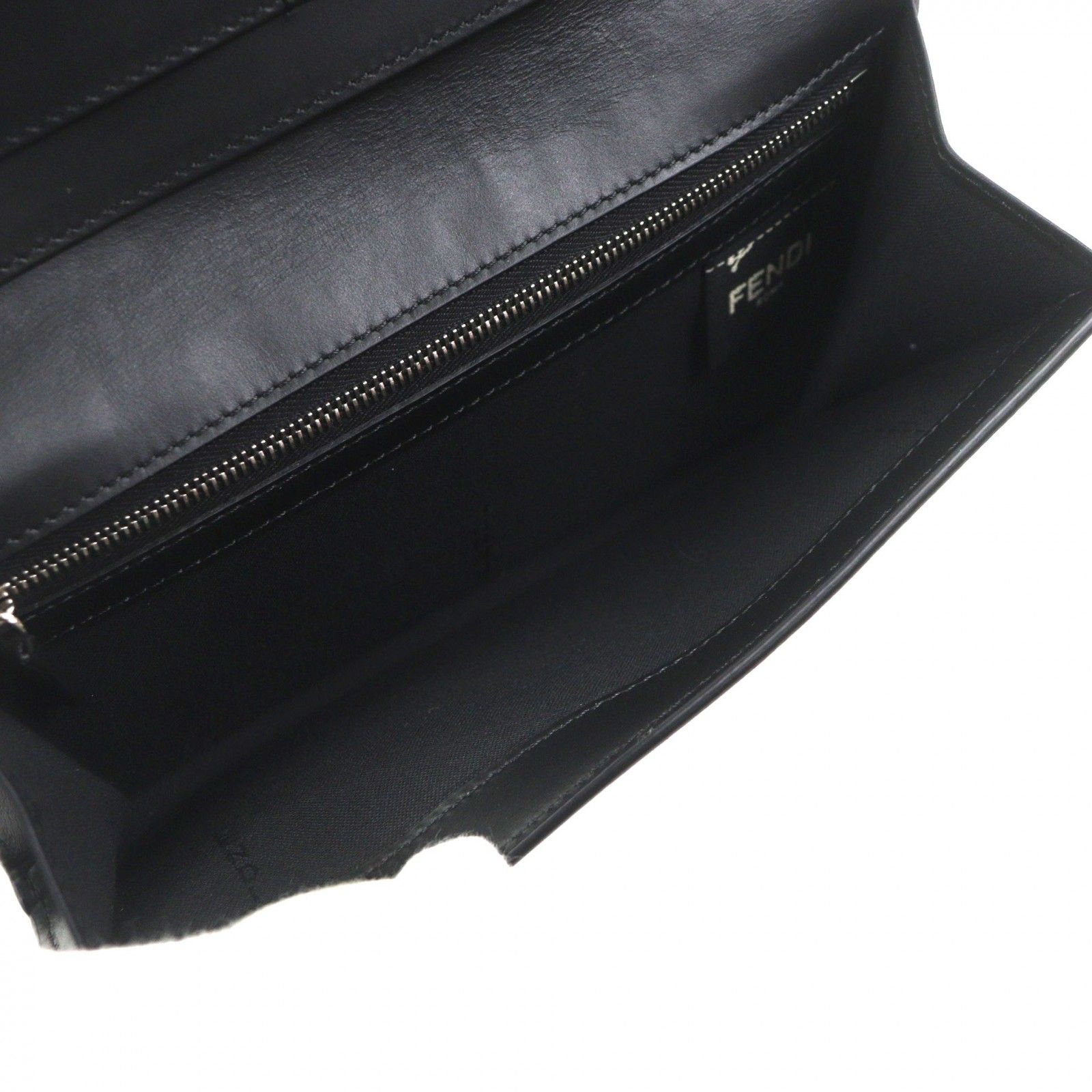 極美品▽FENDI フェンディ 7M0264 レザー マイクロズッカ ロング 