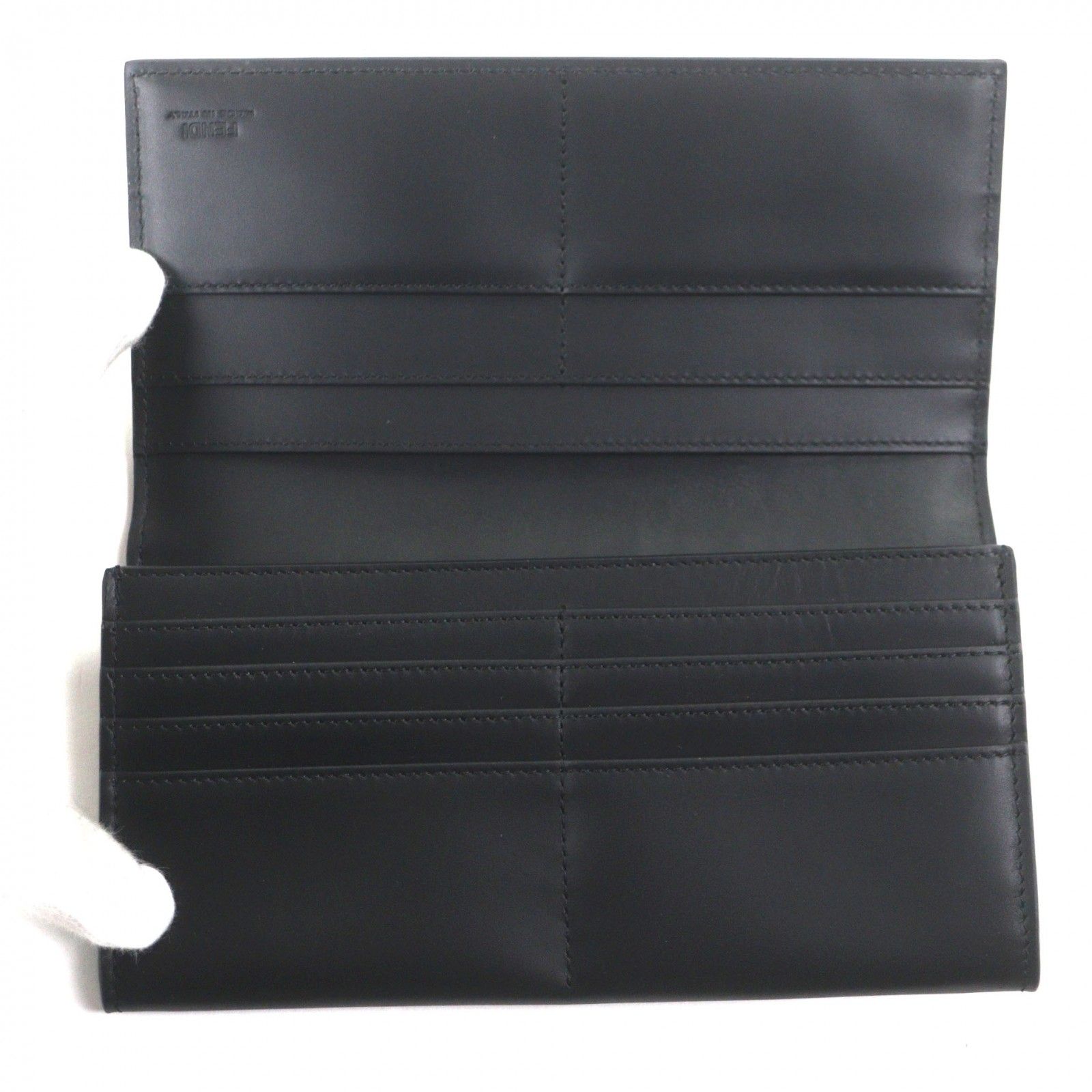 極美品▽FENDI フェンディ 7M0264 レザー マイクロズッカ ロング 