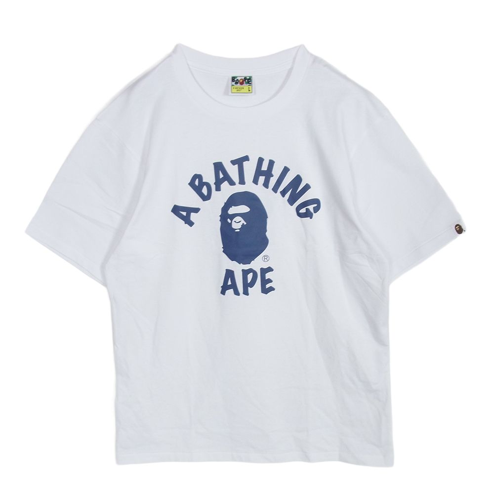 【即完売品】A BATHING APE ロゴ 半袖 Tシャツ ホワイト 【L】 A BATHING APE アベイシングエイプ ロゴ プリント 半袖 Tシャツ