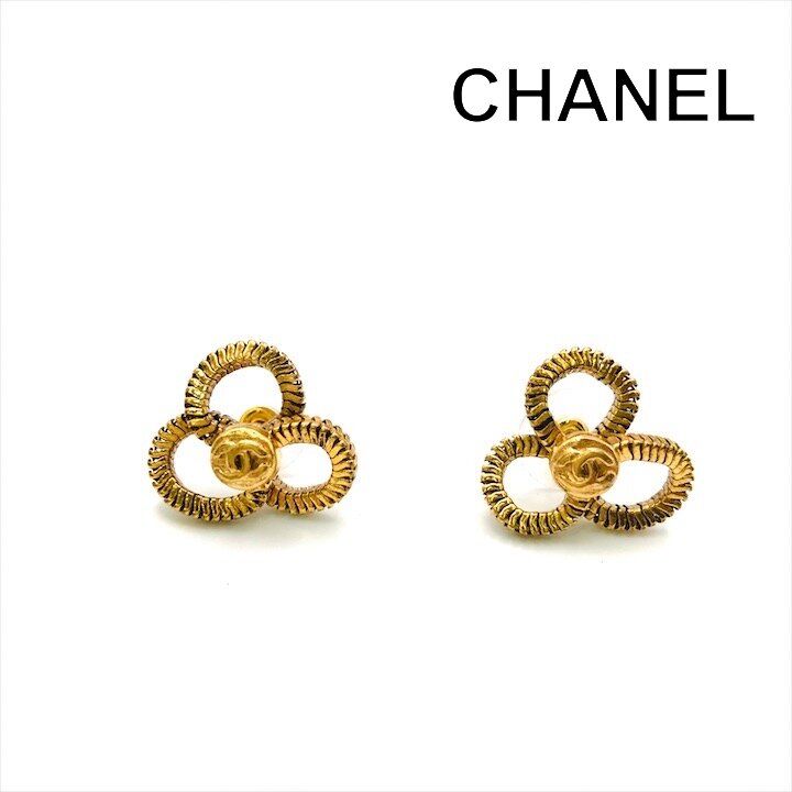 超美品 CHANEL シャネル ココマーク カメリア フラワー ゴールド