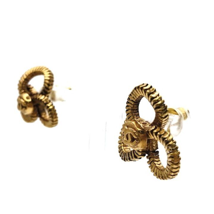 超美品 CHANEL シャネル ココマーク カメリア フラワー ゴールド
