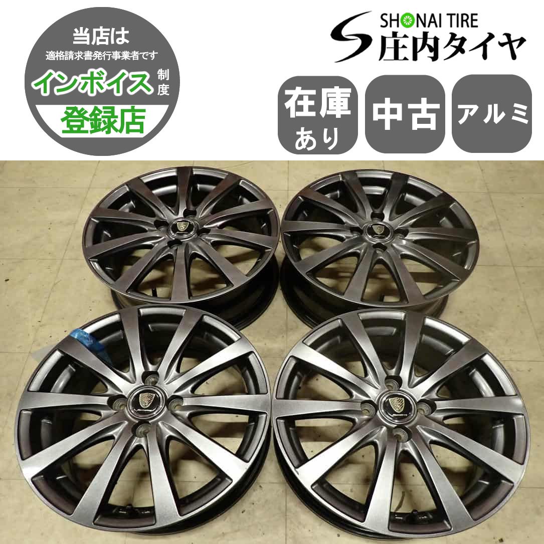 4本SET 会社宛送料無料 16×6J デザイン アルミホイール 4穴 PCD 100mm 