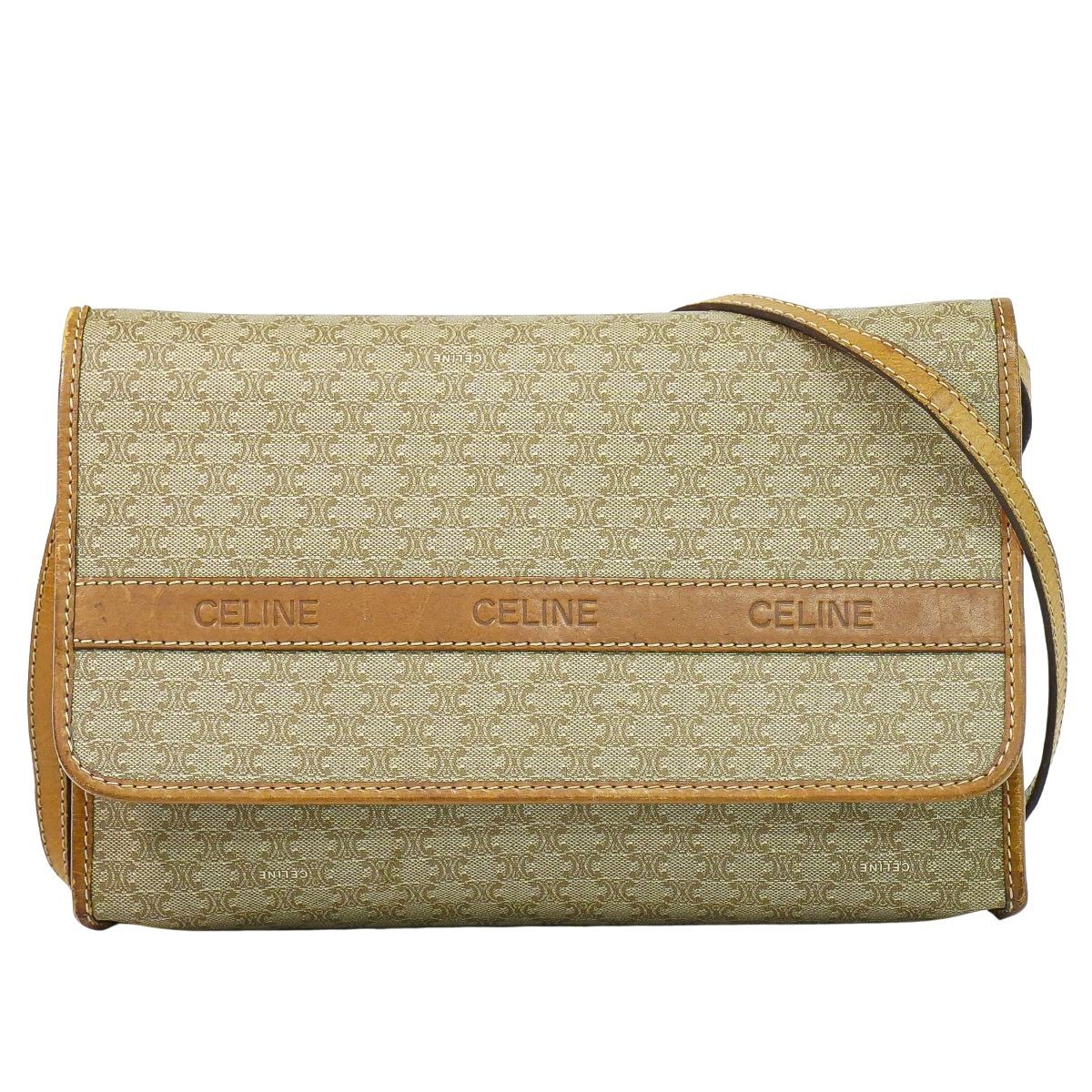 本物 セリーヌ CELINE マカダム 2WAY ショルダーバッグ クラッチバッグ 