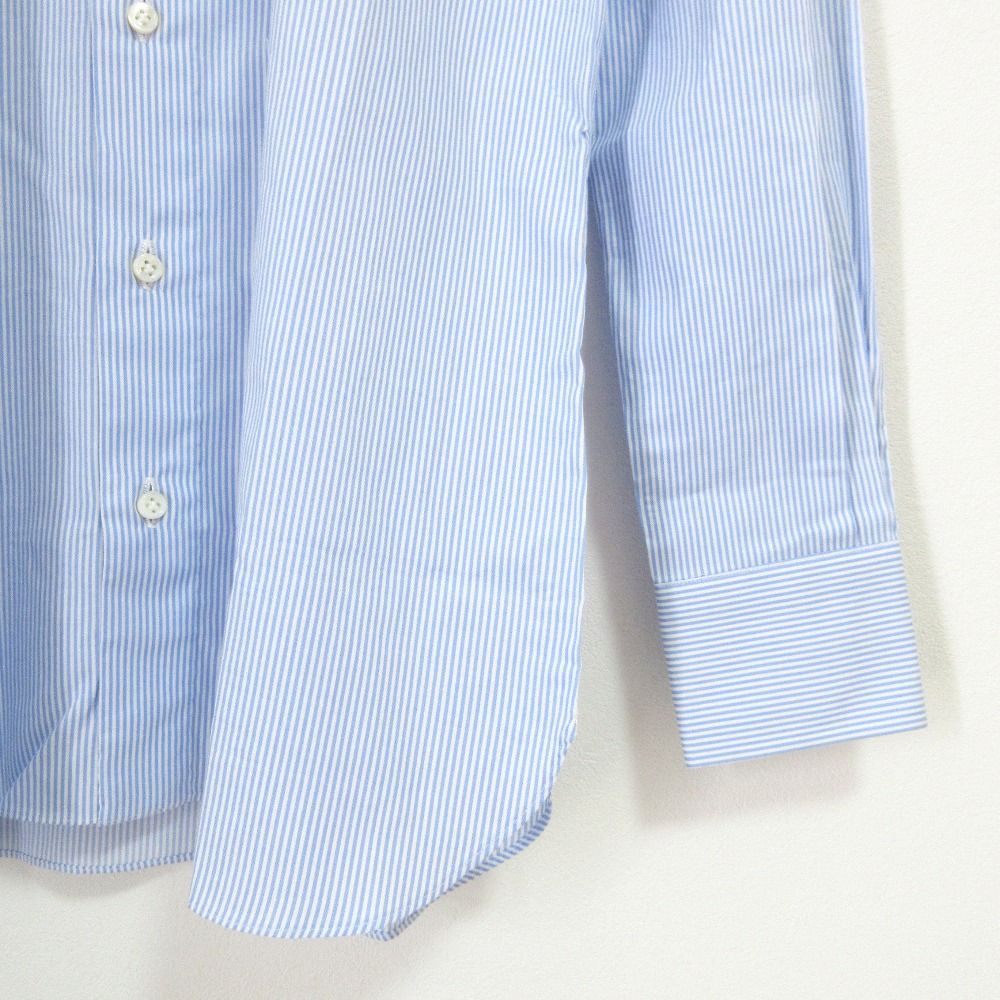 BORRELLI 【美品】長袖シャツ Lサイズ位 ストライプ ボレッリ ビジネス 美品 LUIGI BORRELLI ルイジボレッリ ストライプ柄 ドレスシャツ 15/38