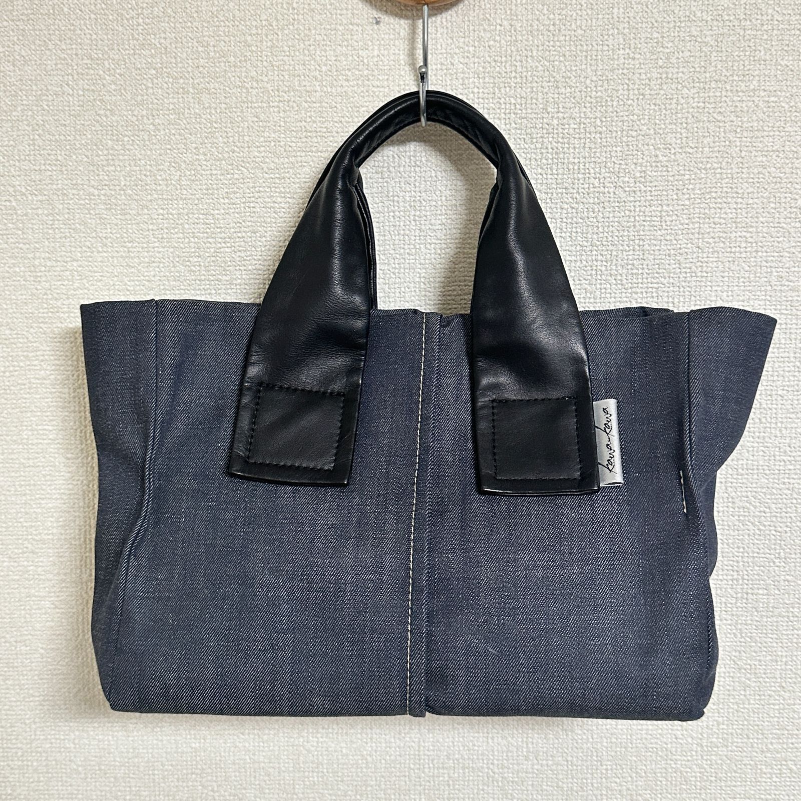ear PAPILLONNER 25SS Kawa-Kawa NO1113 デニムトートバッグ Sサイズ 