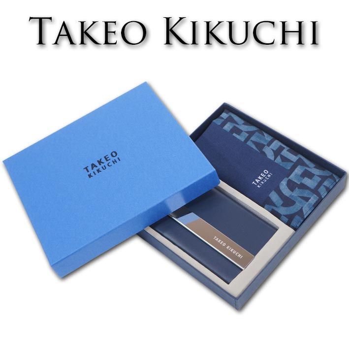 【TAKEO KIKUCHI タケオキクチ】名刺入れ（ネイビー×ブルー） TAKEO KIKUCHI（タケオキクチ） 名刺入れ メンズ カードケース