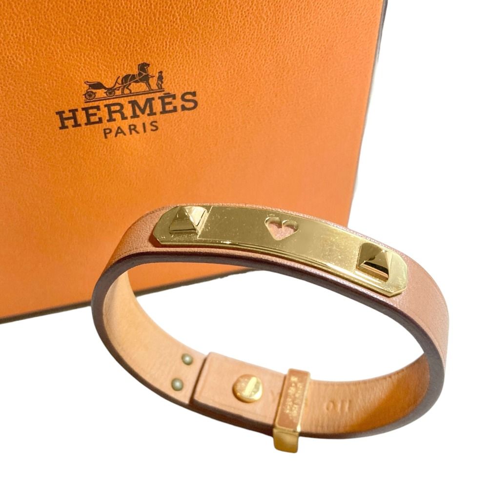 HERMES(エルメス) ブレスレット ジャンボ レザー×金属素材 ブラウン 