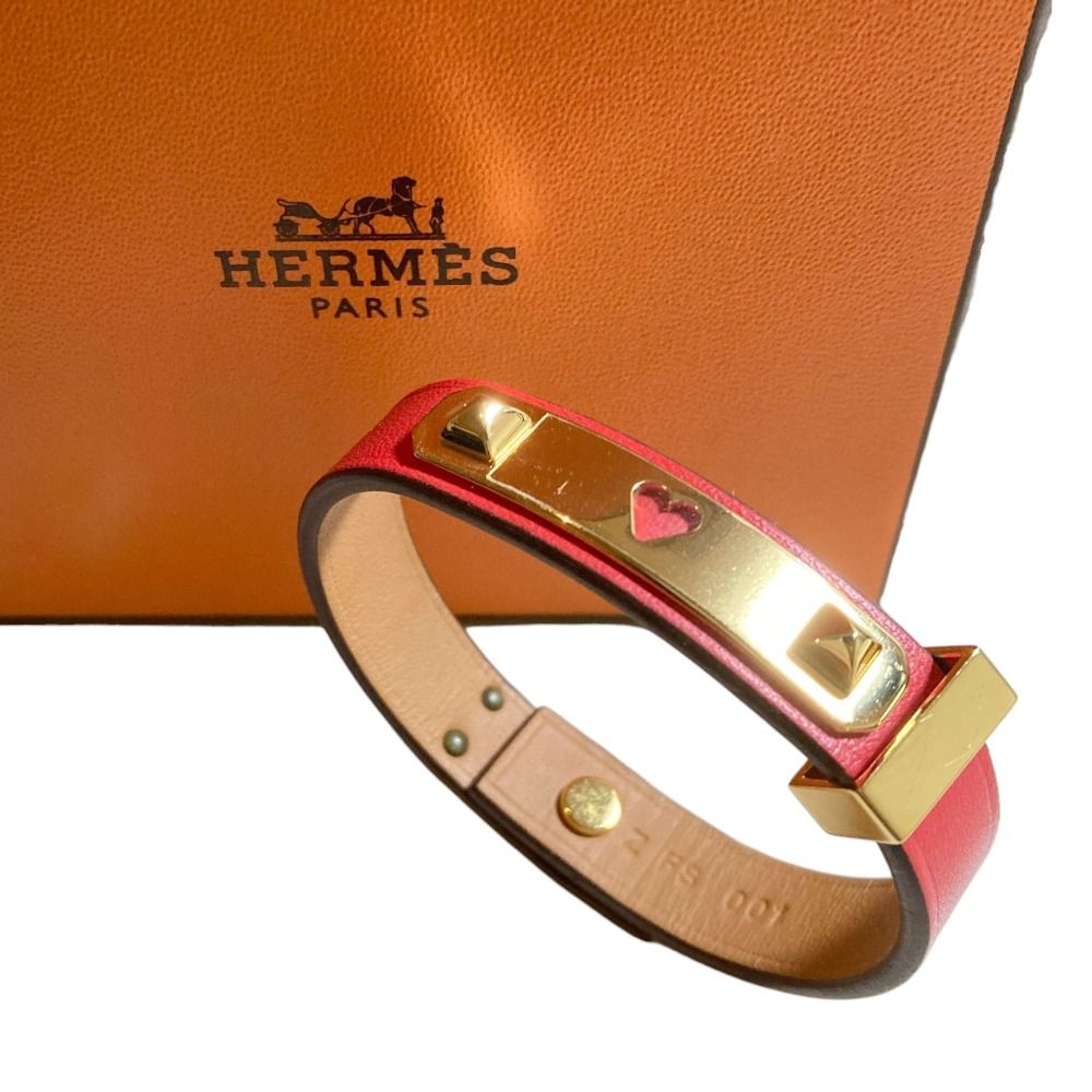 美品 HERMES エルメス アス ドゥ クール ハートモチーフ レザー 