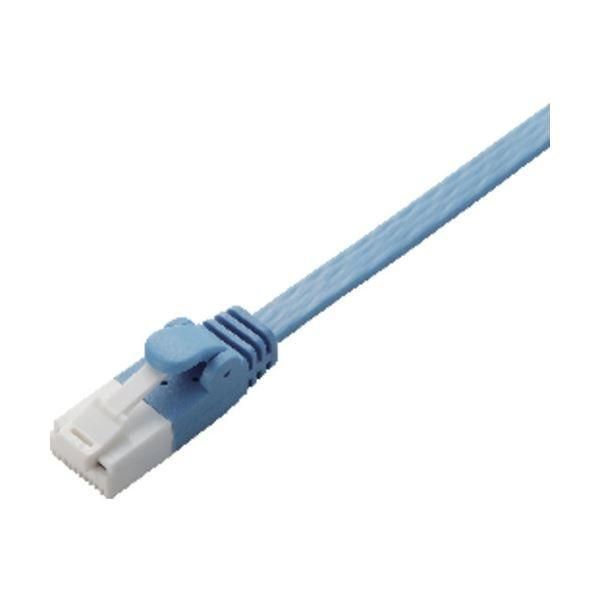 （まとめ） エレコム EU RoHS指令準拠 爪折れ防止フラットLANケーブル（Cat6） ブルー 5.0m LD-GFT／BU50 1本 〔×5セット〕