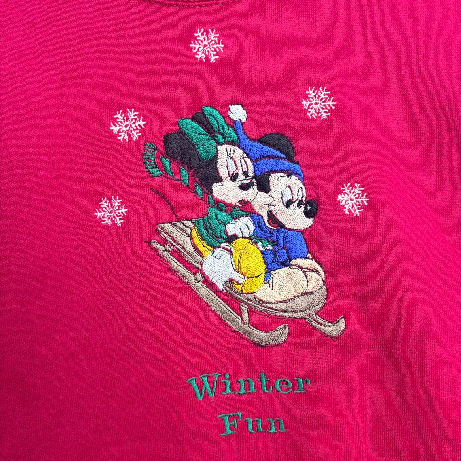 90年代 USA製 JERZEES ジャージーズ ディズニー ミッキー ミニー 刺繍 