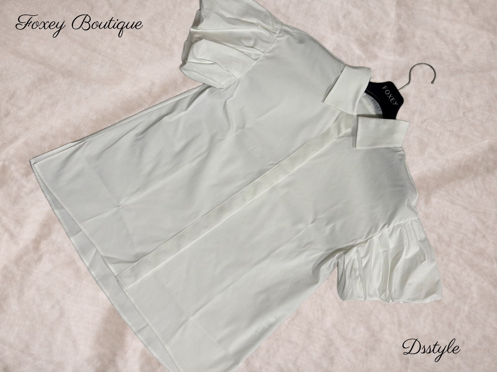 Danchan★FOXEYブティック ブラウス フレンチパフ 38 未使用級】FOXEY BOUTIQUE 37599 /フォクシーブティック ブラウス 38