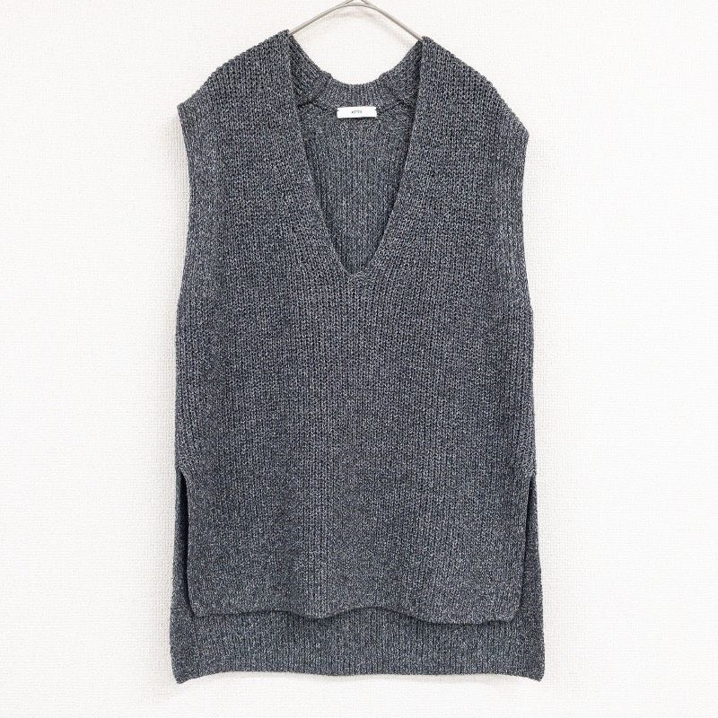 ATON エイトン SILK WASHI LILIYARN V-NECK VEST ニットベスト Vネック