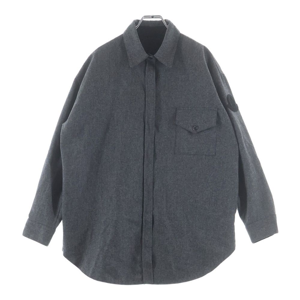MONCLER (モンクレール) ロゴワッペン付き 長袖ウールシャツ