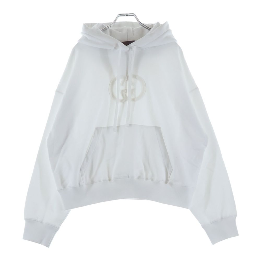 GUCCI グッチ　アイボリー BIG ロゴパーカーM GUCCI (グッチ) 25AW GGエンボスロゴ コットン プルオーバースウェット