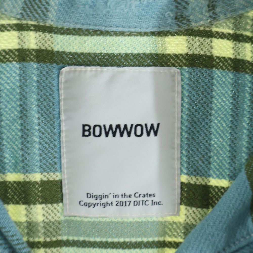 BOWWOW バウワウ ダメージ加工 ボタンダウンフランネルチェックシャツ