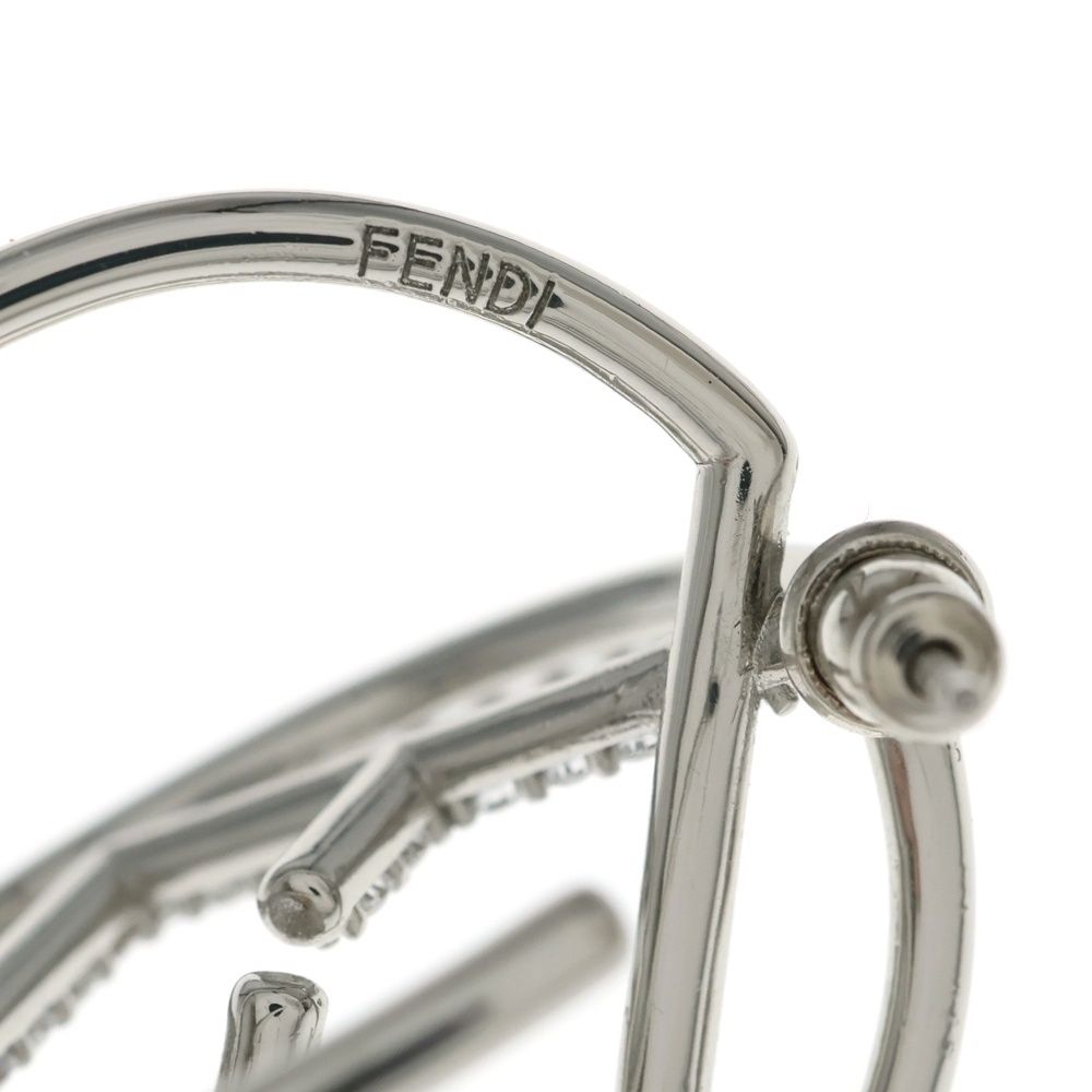FENDI フェンディ ピアス シルバー FF ラインストーン 美品aq5824