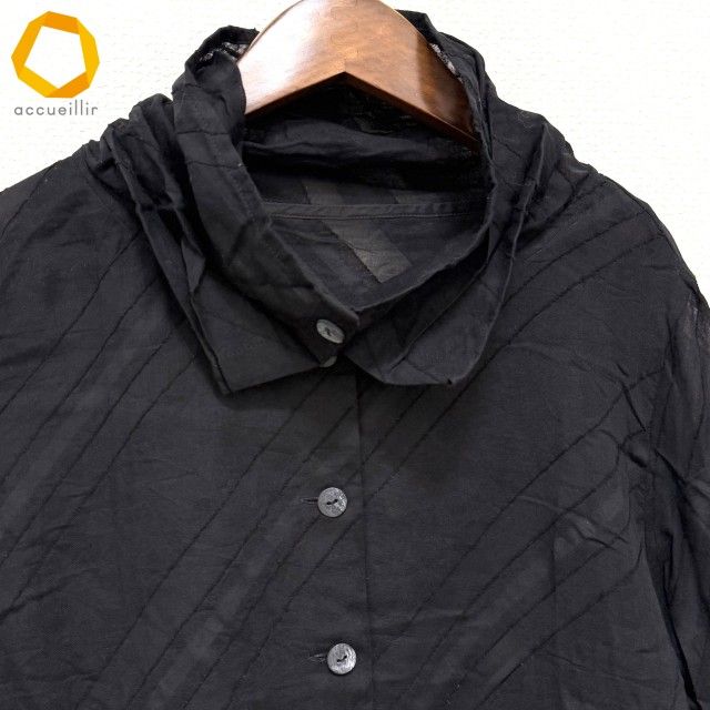 anc 慈雨 センソユニコ sensounico シャツ・ブラウス 40 黒 七分袖