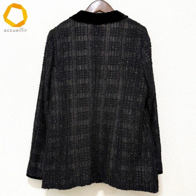 anc インポートロッサ import Rossa ジャケット 46 黒 ベージュ 花