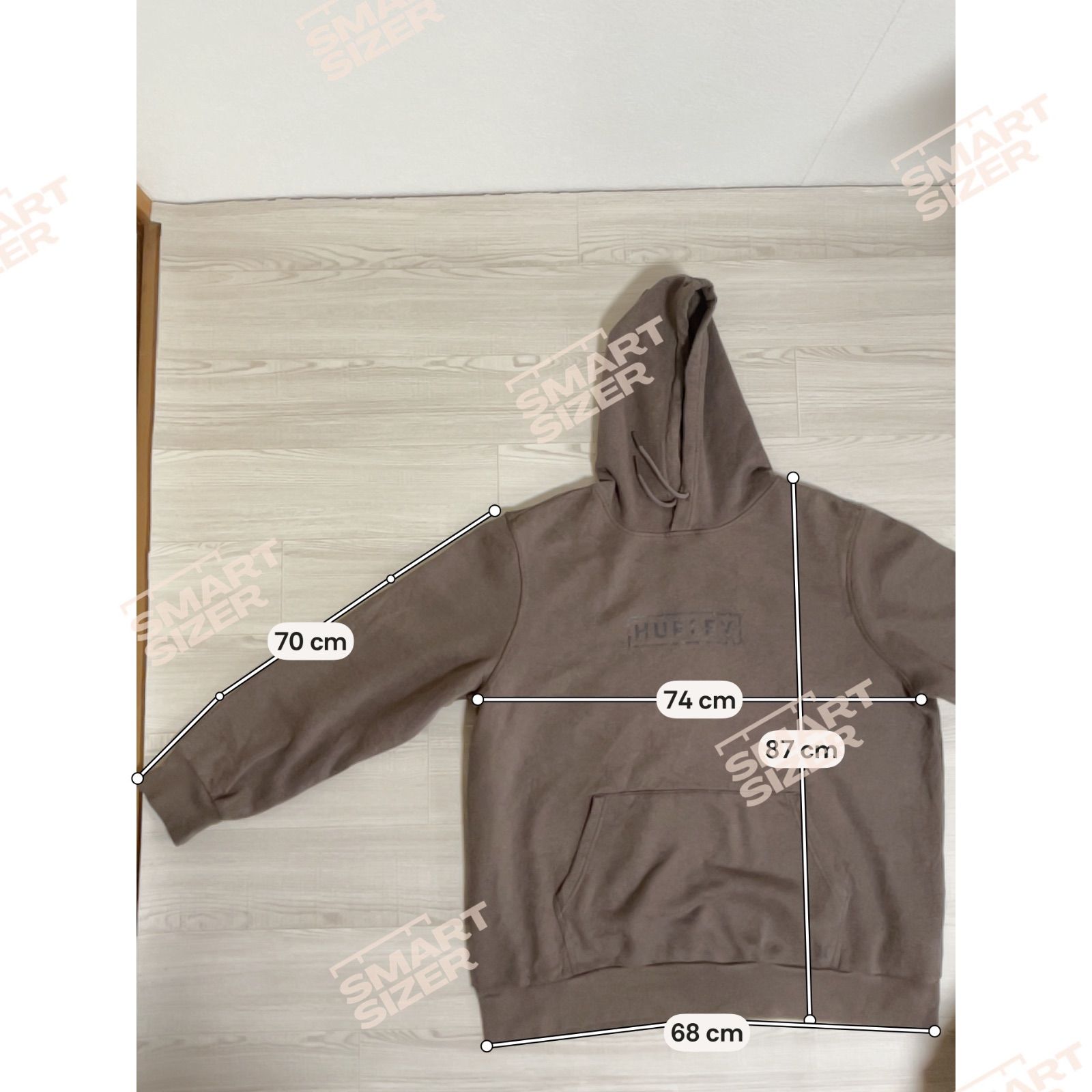HURLEY ブラウン フード付きパーカーXL - メルカリ