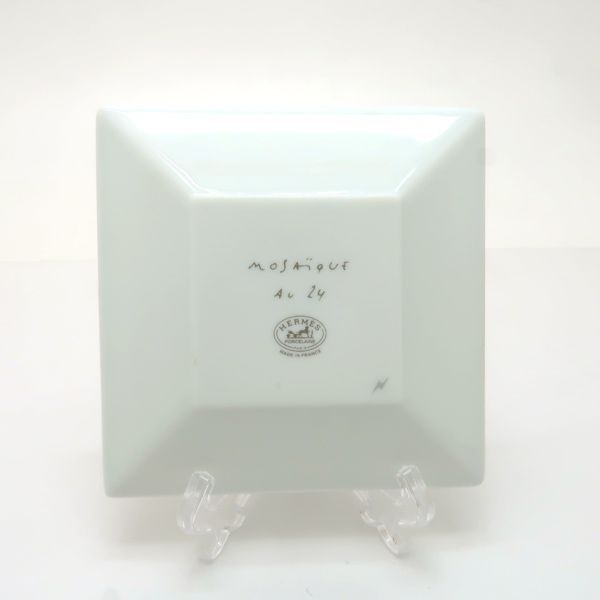 HERMES プチカレ モザイク24 No1 プラチナ 皿 ポーセリン 磁器 美品 箱