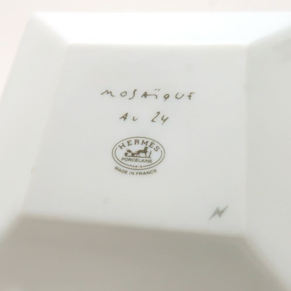 HERMES プチカレ モザイク24 No1 プラチナ 皿 ポーセリン 磁器 美品 箱
