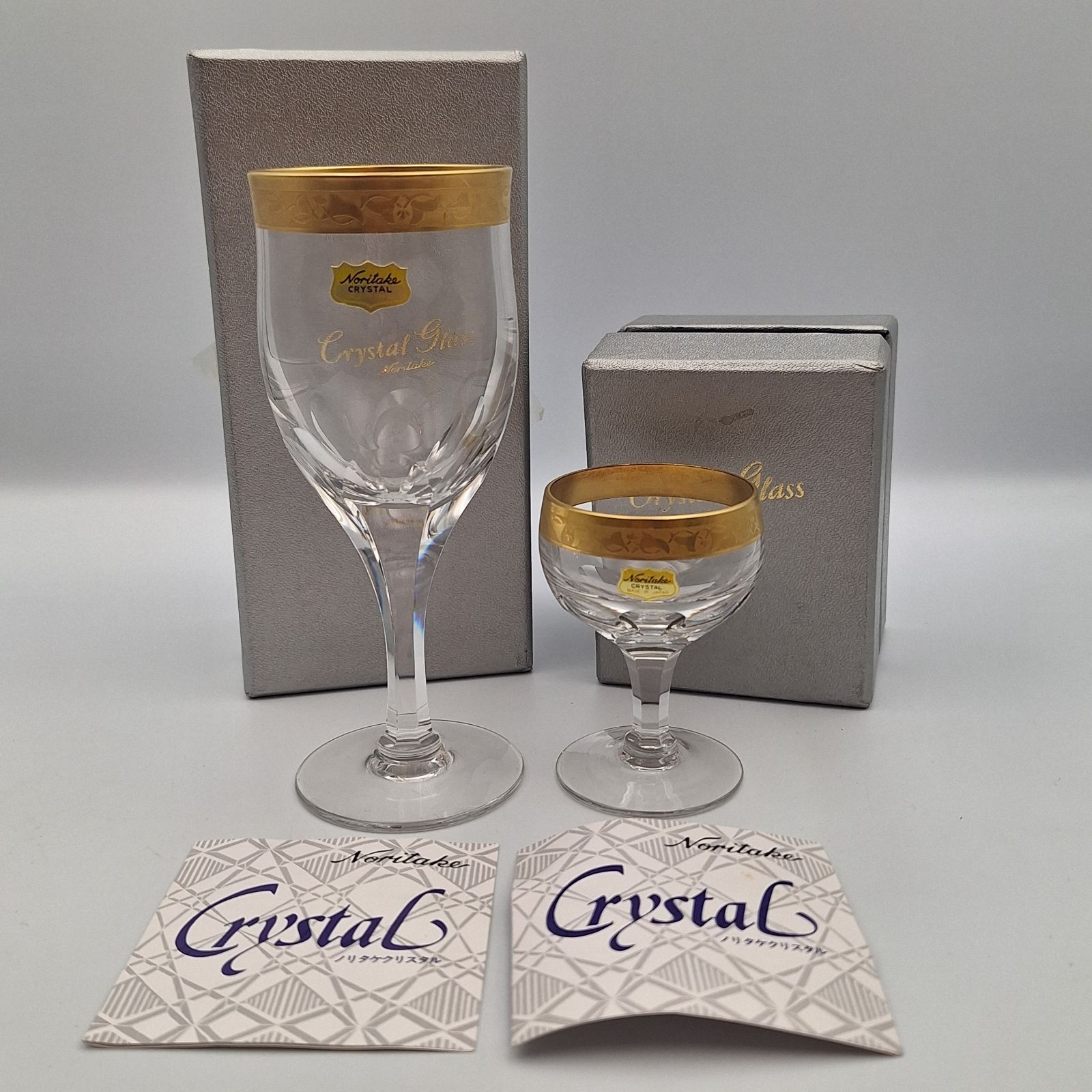 Noritake ノリタケ クリスタルグラス ヴィンテージ 金彩 ワイングラス